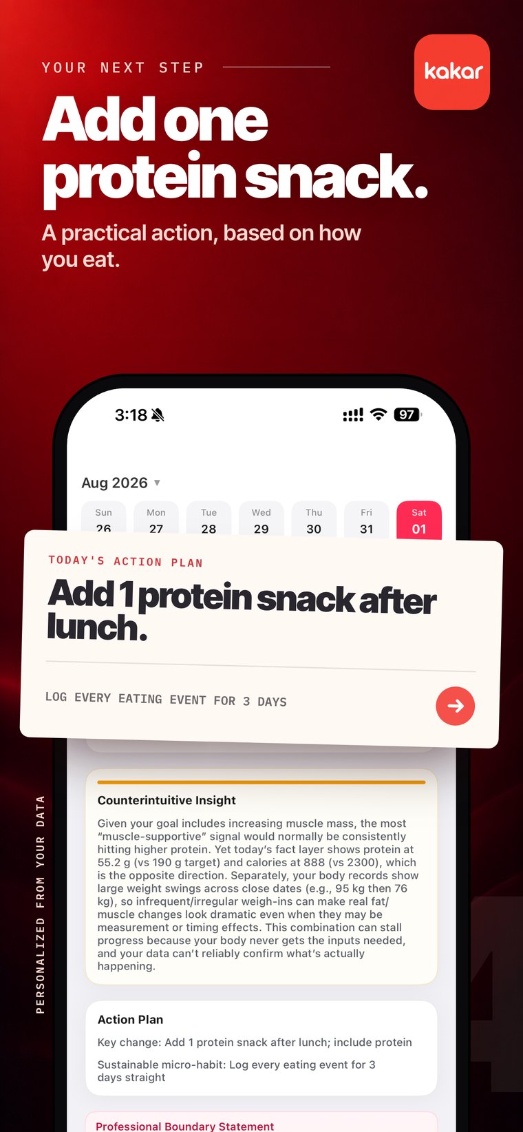 Store screenshot: Add one protein snack.